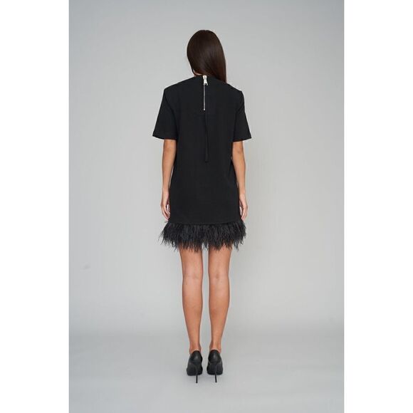 New Le Superbe Black Magic Dress with Gemstones and Ostrich Feathers - Picture 3 of 10